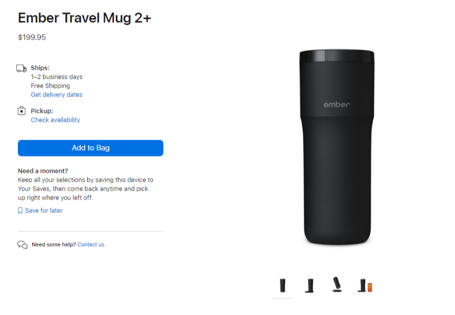 支持 Find My 定位，苹果美国官网上架 Travel Mug 2  旅行杯：售价 199.95 美元