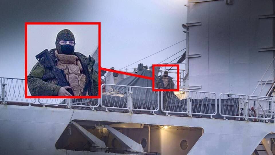 丹麦国家广播电视公司（DR）摄制组据称遭遇的俄方实枪荷弹人员。图片来源：法新社