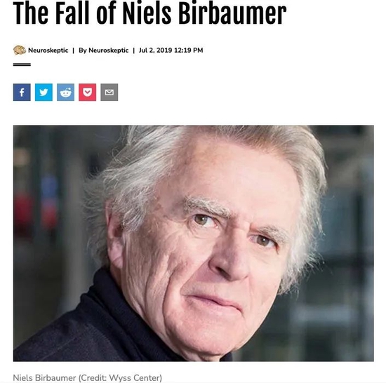 当时一些媒体对 Birbaumer 学术不端事件的报道。来源：Discover magazine网站截图
