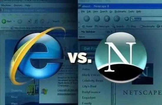 微软与网景（Netscape）争夺浏览器市场