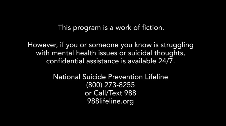 “本节目纯属虚构，但如果您或您认识的人遇到了心理问题，请及时寻求救助”