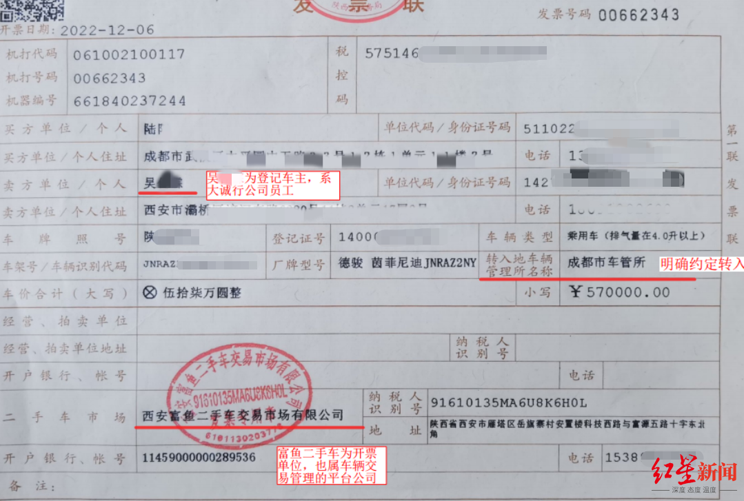 6座、7座还是8座？男子57万买二手英菲尼迪无法落户，起诉车行等索赔百余万