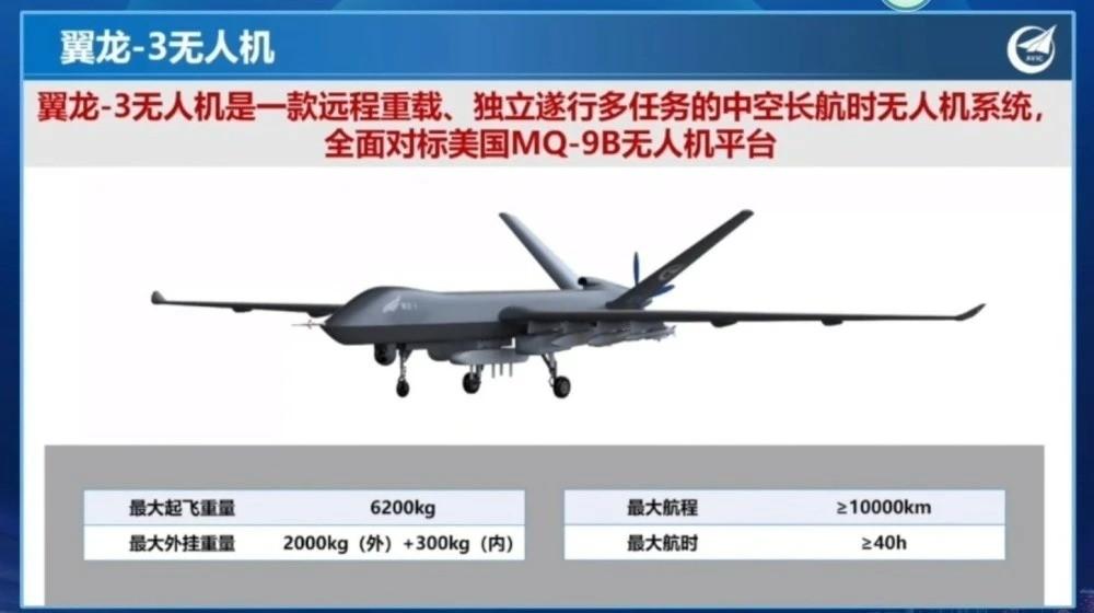 中国“翼龙-3”无人机，性能完胜美国MQ-9，俄罗斯不买是他的损失