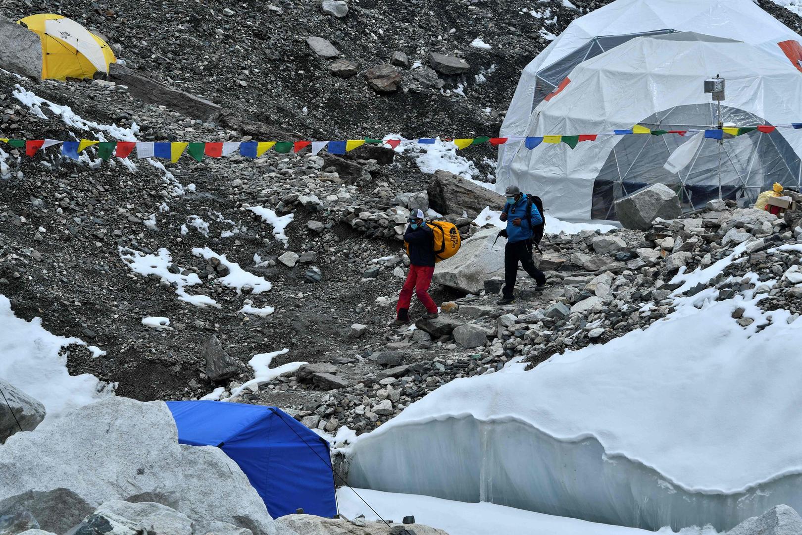 ↑尼泊尔珠穆朗玛峰大本营。图据视觉中国