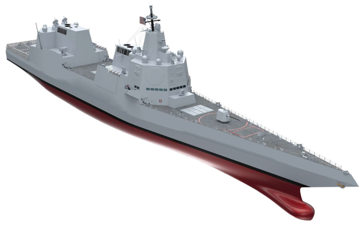 太像了！美国启动新型驱逐舰研制，舰体布局抄袭了055大驱？