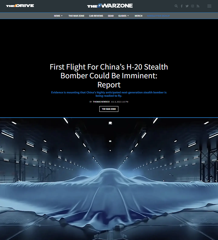 美媒爆料：中国轰20隐形轰炸机即将首飞！将具备怎样的性能？