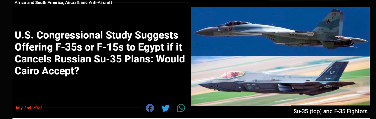 又出损招！为搅黄苏-35合同美国欲向埃及出售F-35，埃及会接受吗