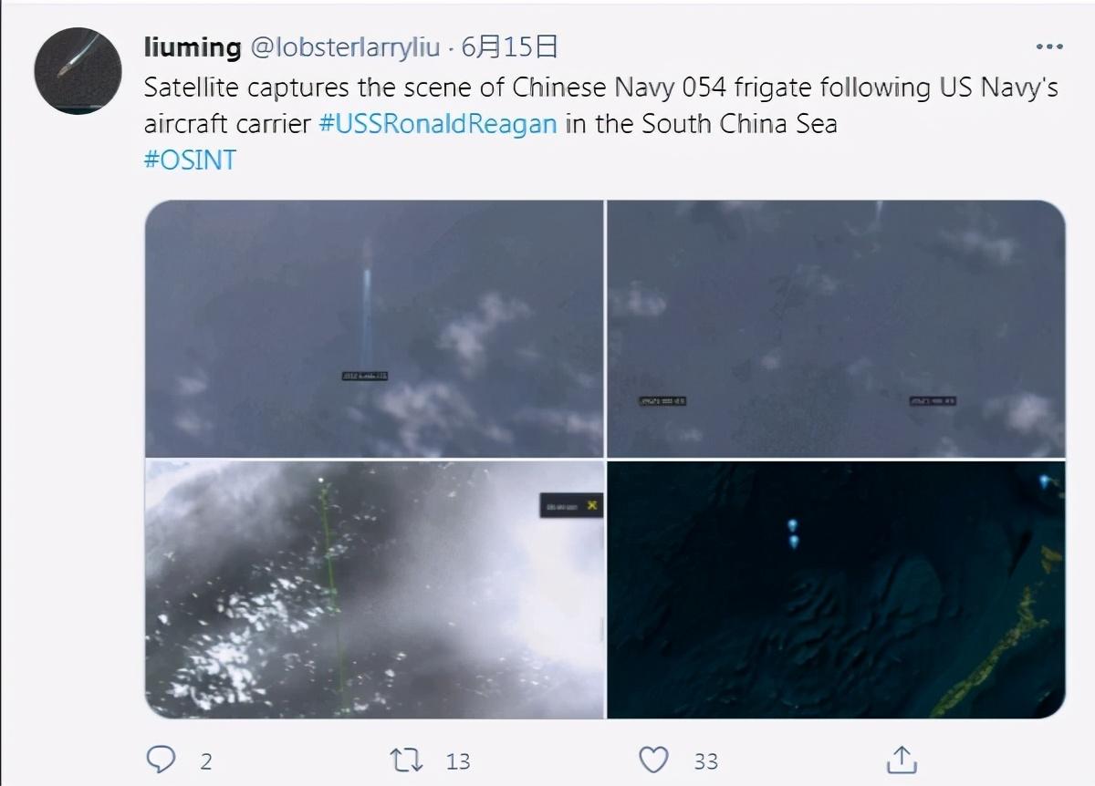 美军航母再闯南海，刚露面就遭中国054驱离，落荒而逃