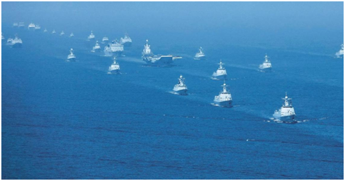 振奋！中国海上阅兵式：7大作战群，48艘战舰，76架战机齐亮相