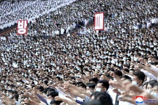 朝鲜平壤“6·25反美斗争日”群众集会图片 图源：朝中社网站