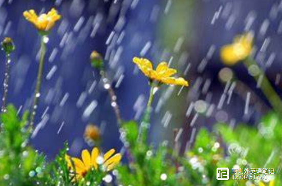 April showers bring May flowers，英语中源于“水”的关键比喻