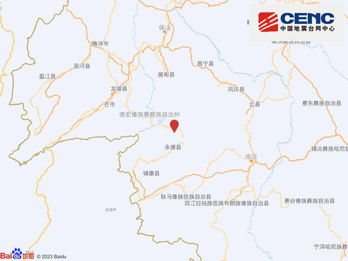 中国地震台网正式测定：10月20日05时04分在云南临沧市永德县发生3.1级地震