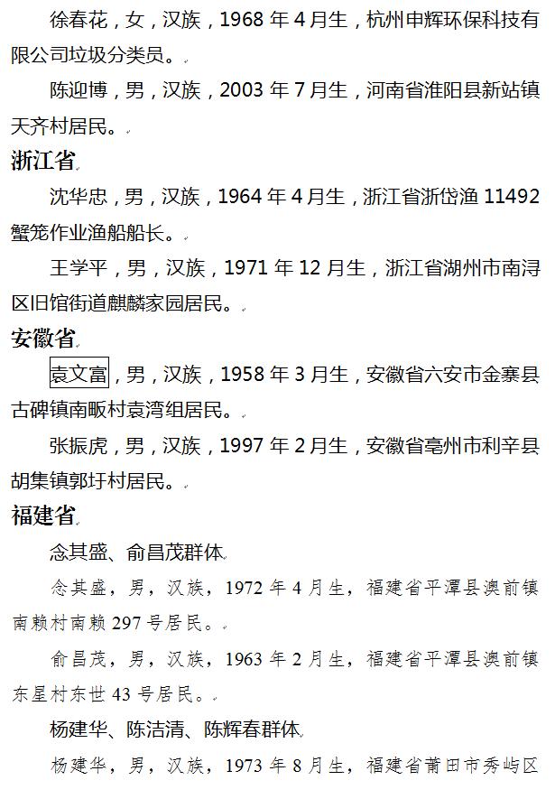 2024年第一季度见义勇为勇士榜名单公布 55人上榜