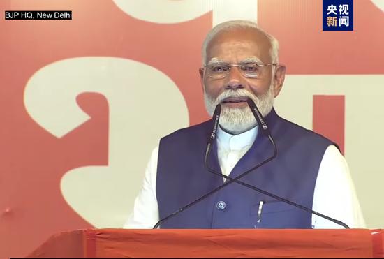 印度总理莫迪发表胜选演讲